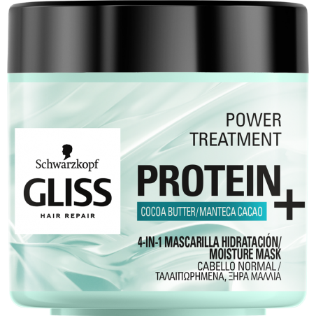 Schwarzkopf Gliss Power Treatment 4 Σε 1 Μάσκα Ενυδάτωσης Με Βούτυρο Κακάο 400ml