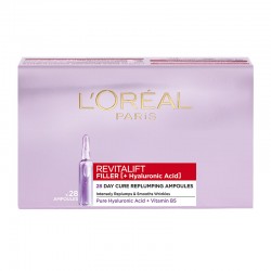 L'Oréal Paris Revitalift Filler Αμπούλες Για Εντατική Ενυδάτωση + Σύσφιξη Με Υαλουρονικό Οξύ 28 x 1.3ml