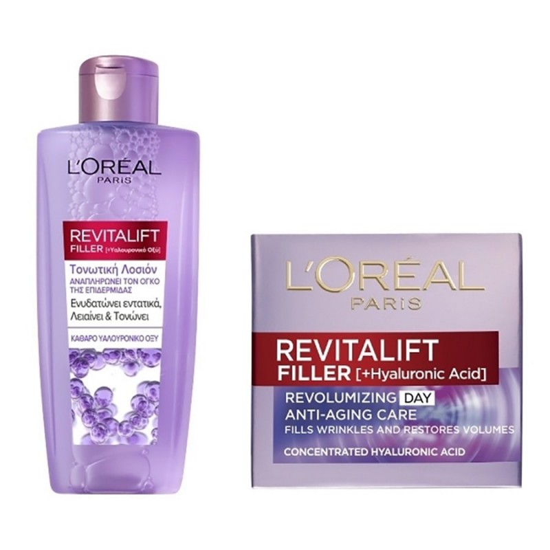 L'Oréal Paris Revitalift Filler Bundle (Face Toning Lotion 200ml + Anti-Ageing Day Cream 50ml)