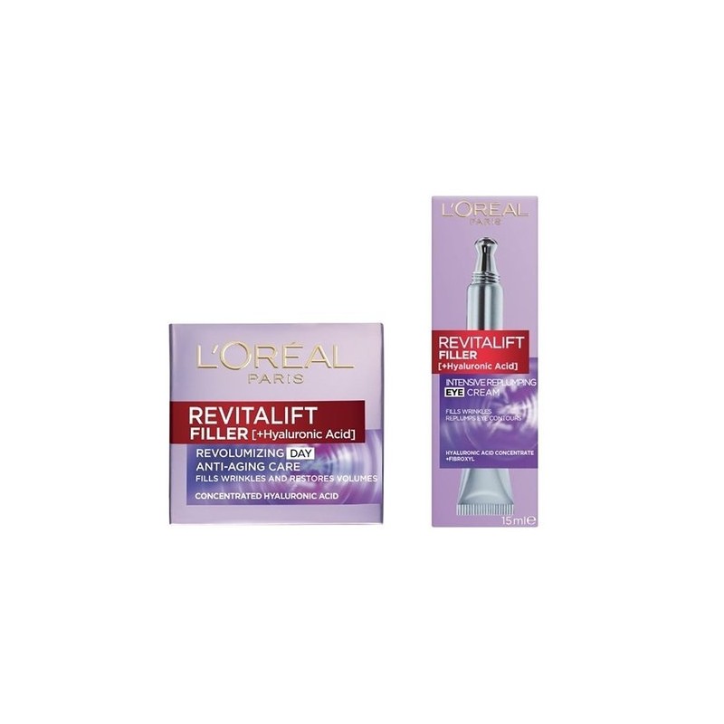 L'Oréal Paris Revitalift Filler Bundle (Anti-Ageing Day Cream 50ml + Anti-Ageing Eye Cream 15ml)