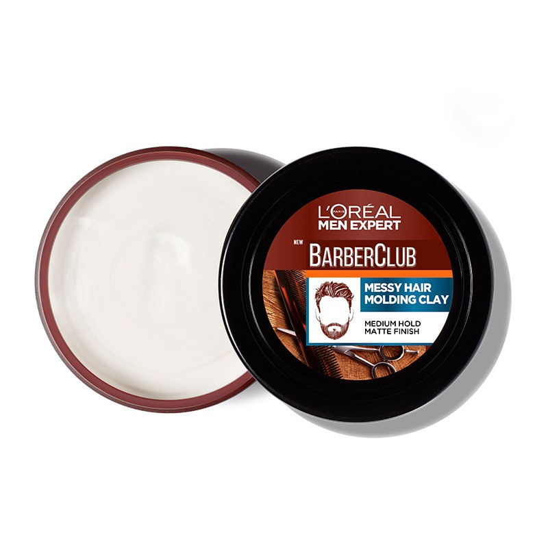 L'Oréal Paris Barber Club Bundle (Face Wash Gel 3 In 1 200ml + Molding Clay 75ml)