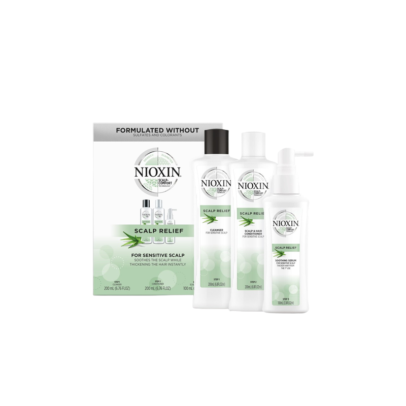 Nioxin Scalp Relief Kit (Shampoo 200ml + Conditioner 200ml + Treatment 100ml)