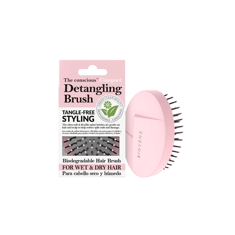 Biovène The Conscious Biodegradable Compact Detangling Brush Ice Pink