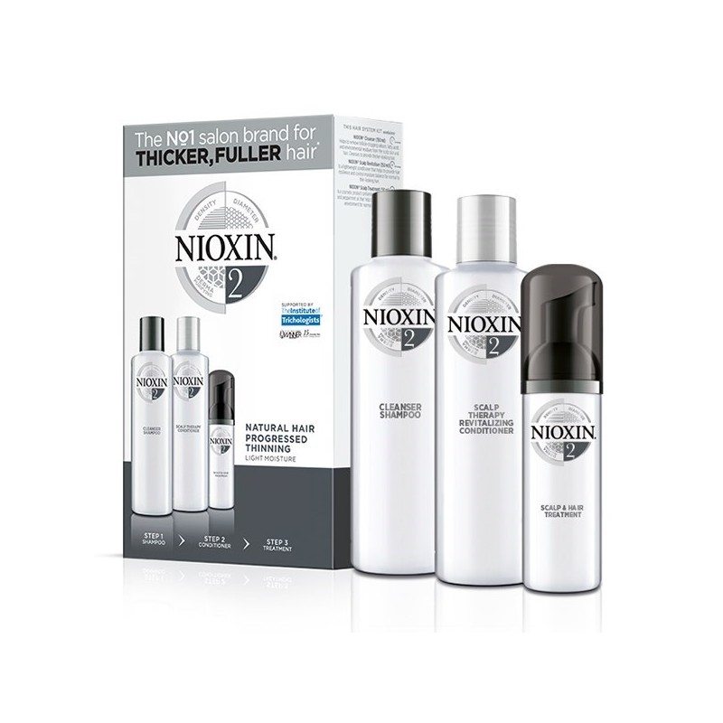 Nioxin Trial Kit System 2 (Shampoo 150ml + Conditioner 150ml + Treatment 40ml)