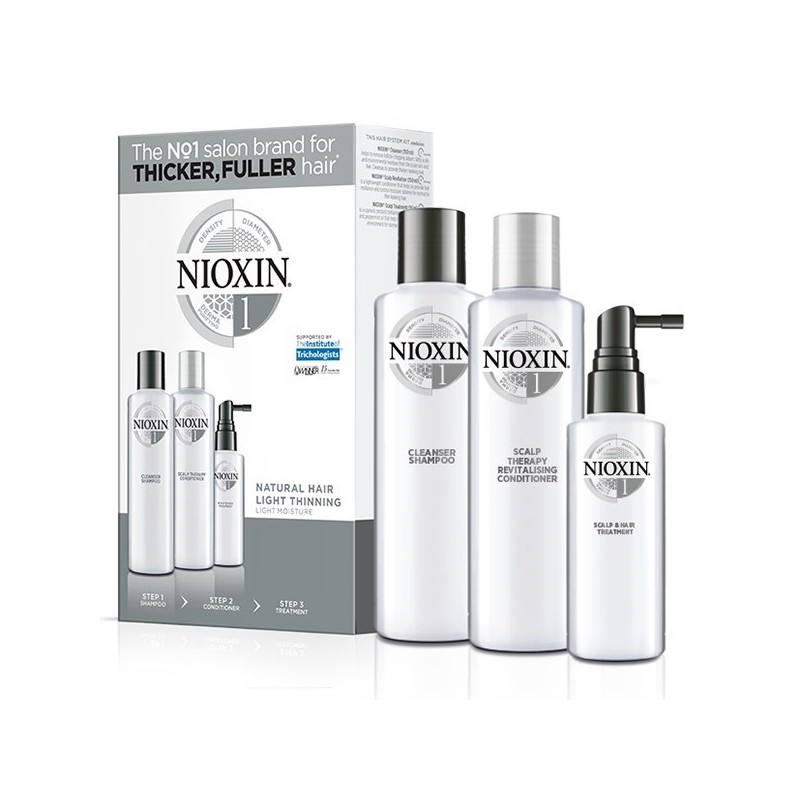 Nioxin Trial Kit Σύστημα 1 (Σαμπουάν 150ml + Μαλακτική 150ml + Θεραπεία 50ml)