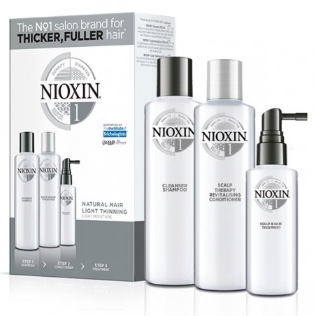 Nioxin Trial Kit Σύστημα 1 (Σαμπουάν 150ml + Μαλακτική 150ml + Θεραπεία 50ml)