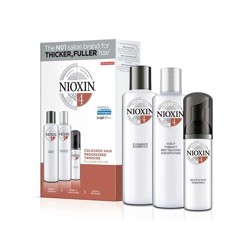 Nioxin Trial Kit System 4 (Shampoo 150ml + Conditioner 150ml + Treatment 40ml)