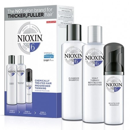 Nioxin Trial Kit System 6 (Shampoo 150ml + Conditioner 150ml + Treatment 40ml)