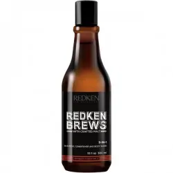 Redken Brews 3 in 1 Shampoo, Conditioner &amp; Body Wash 300ml